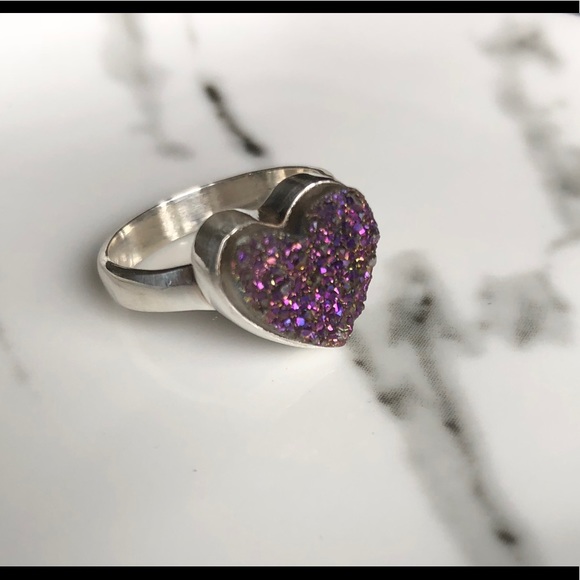 Ring Titanium Aura Druzy & Sterling Silver - Picture 5 of 7